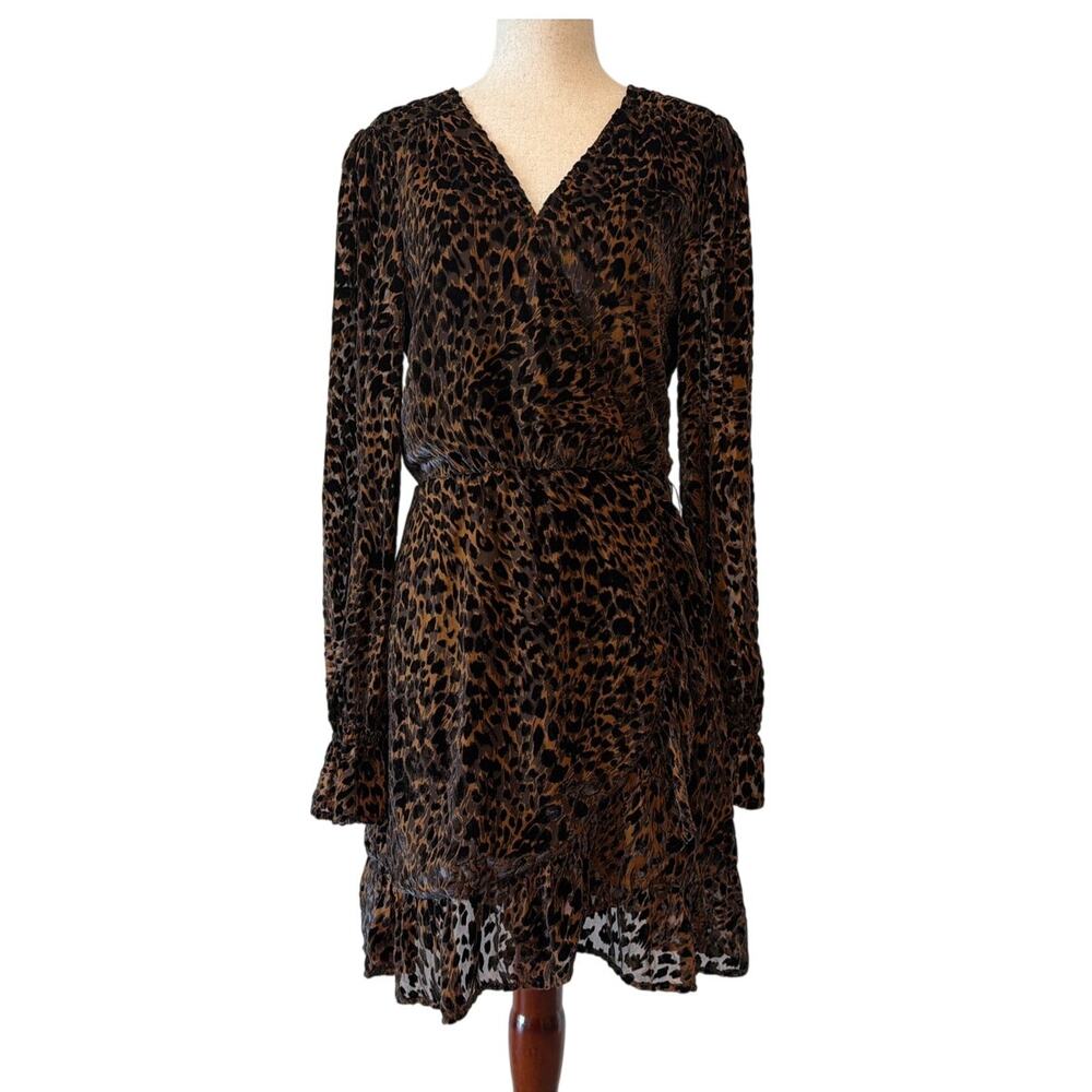 NWOT PAIGE Ysabel Leopard Velvet Burnout Dress, Women’s 4 *MISSING BELT*